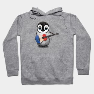 Baby Penguin Playing French Flag Guitar Hoodie